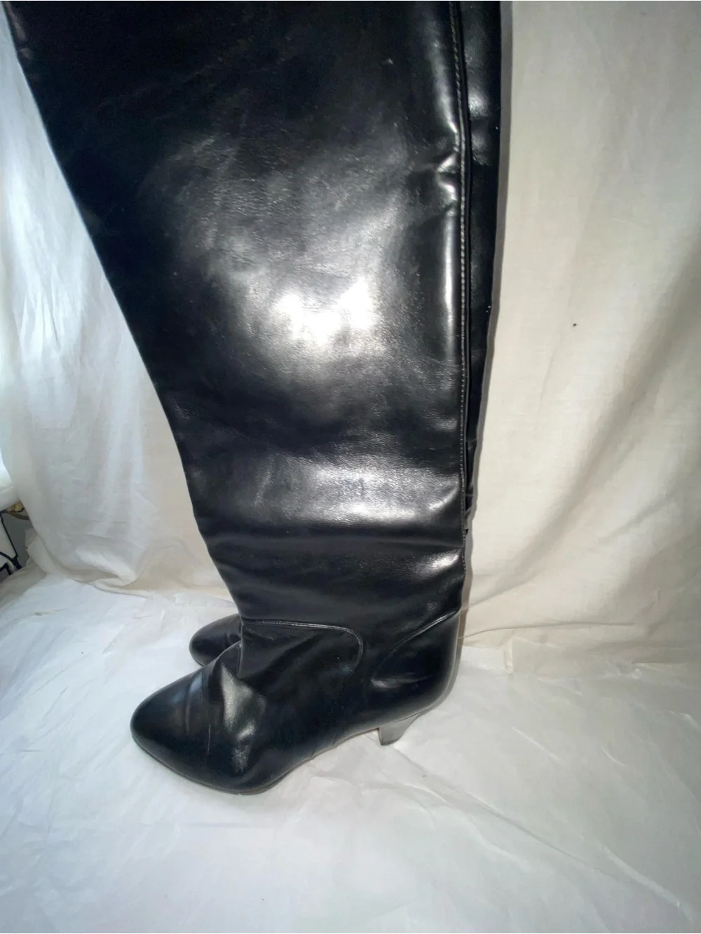Maxime Black Over-the-Knee Leather Boots 37.5